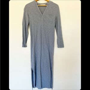 Peruvian connection light blue cotton long sleeve dress